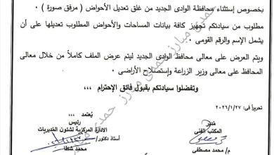 Photo of استجابة مشكورة ..وزير الزراعة يوافق على استئناف إصدار كارت الفلاح للزراعات الجديدة بالوادى